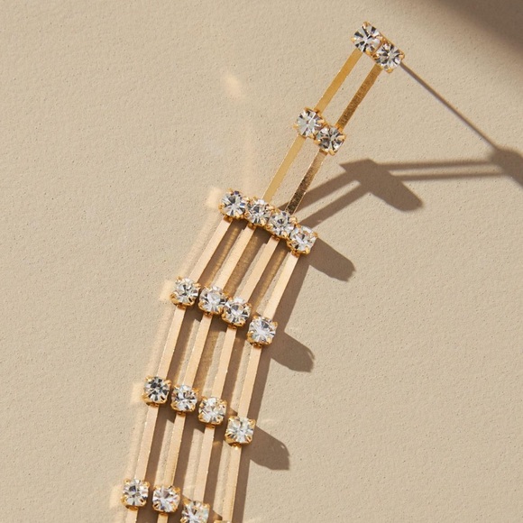 Anthropologie Ladder-Drop Rhinestone Earrings - Picture 4 of 4